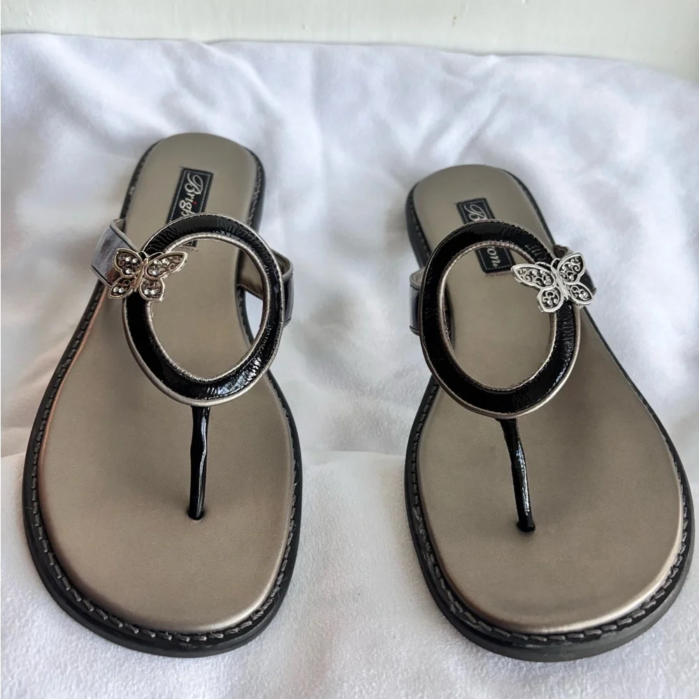 Brighton Osiris Black Sandals with Butterfly Ornament Size 10M - Picture 4 of 7